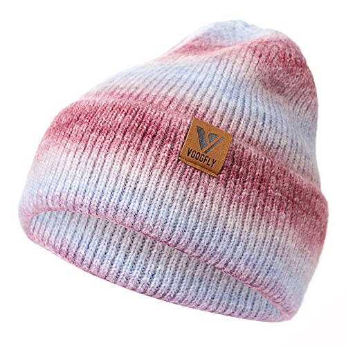 Vgogfly Beanie Men Slouchy Knit Skull Cap Warm Stocking Hats Guys Women Striped Winter Beanie Hat Cuffed Plain Hat - 1