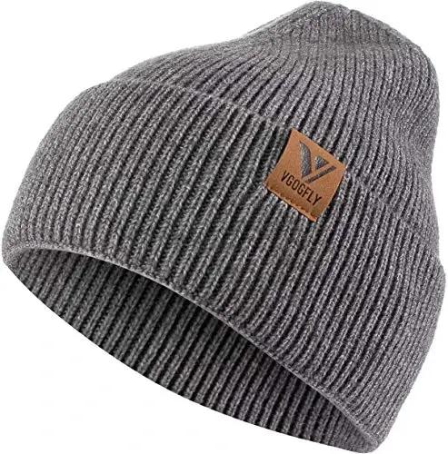 Vgogfly Beanie Men Slouchy Knit Skull Cap Warm Stocking Hats Guys Women Striped Winter Beanie Hat Cuffed Plain Hat - VGOGFLY