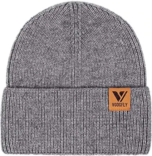 Vgogfly Beanie Men Slouchy Knit Skull Cap Warm Stocking Hats Guys Women Striped Winter Beanie Hat Cuffed Plain Hat - VGOGFLY (1)