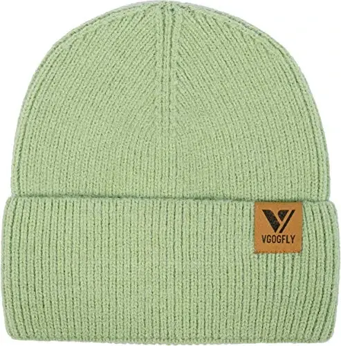 Vgogfly Beanie Men Slouchy Knit Skull Cap Warm Stocking Hats Guys Women Striped Winter Beanie Hat Cuffed Plain Hat - 2