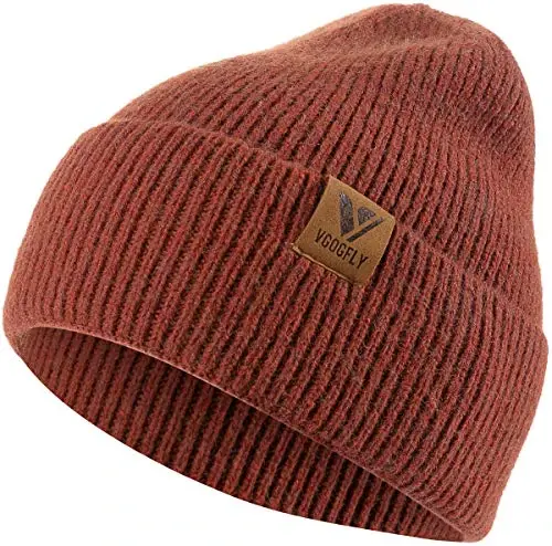 Vgogfly Beanie Men Slouchy Knit Skull Cap Warm Stocking Hats Guys Women Striped Winter Beanie Hat Cuffed Plain Hat - 1