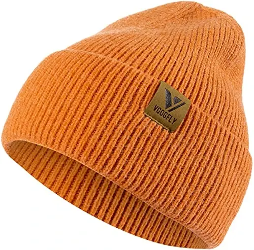 Vgogfly Beanie Men Slouchy Knit Skull Cap Warm Stocking Hats Guys Women Striped Winter Beanie Hat Cuffed Plain Hat - 2