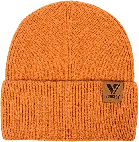 Vgogfly Beanie Men Slouchy Knit Skull Cap Warm Stocking Hats Guys Women Striped Winter Beanie Hat Cuffed Plain Hat - 3