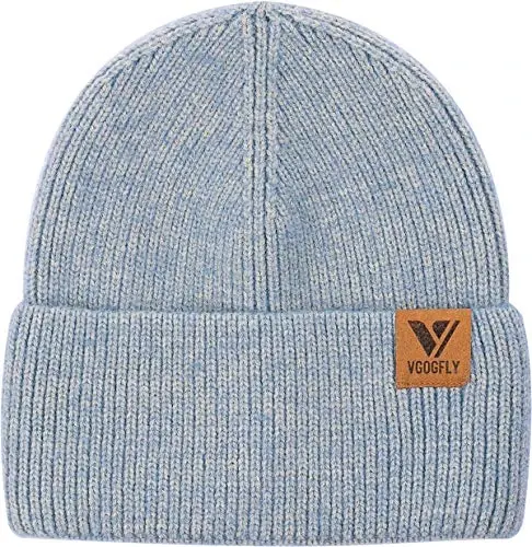 Vgogfly Beanie Men Slouchy Knit Skull Cap Warm Stocking Hats Guys Women Striped Winter Beanie Hat Cuffed Plain Hat - 2