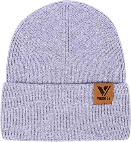 Vgogfly Beanie Men Slouchy Knit Skull Cap Warm Stocking Hats Guys Women Striped Winter Beanie Hat Cuffed Plain Hat - VGOGFLY (1)