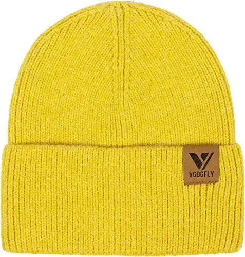 Vgogfly Beanie Men Slouchy Knit Skull Cap Warm Stocking Hats Guys Women Striped Winter Beanie Hat Cuffed Plain Hat - VGOGFLY (1)
