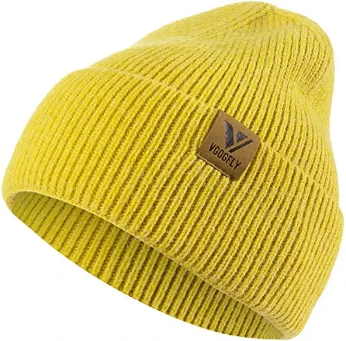 Vgogfly Beanie Men Slouchy Knit Skull Cap Warm Stocking Hats Guys Women Striped Winter Beanie Hat Cuffed Plain Hat 