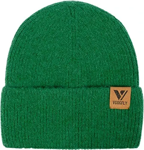 Vgogfly Beanie Men Slouchy Knit Skull Cap Warm Stocking Hats Guys Women Striped Winter Beanie Hat Cuffed Plain Hat - 5