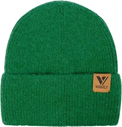 Vgogfly Beanie Men Slouchy Knit Skull Cap Warm Stocking Hats Guys Women Striped Winter Beanie Hat Cuffed Plain Hat - 5