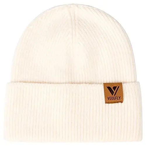 Vgogfly Beanie Men Slouchy Knit Skull Cap Warm Stocking Hats Guys Women Striped Winter Beanie Hat Cuffed Plain Hat - VGOGFLY (1)