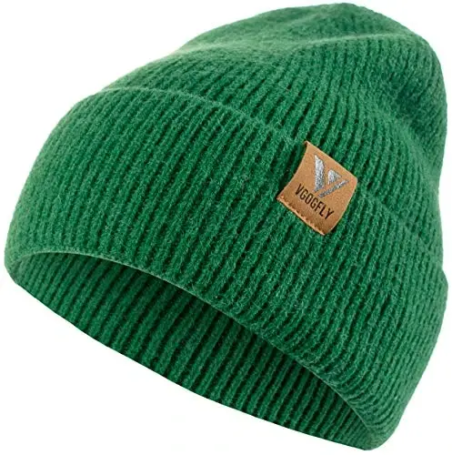 Vgogfly Beanie Men Slouchy Knit Skull Cap Warm Stocking Hats Guys Women Striped Winter Beanie Hat Cuffed Plain Hat - 4