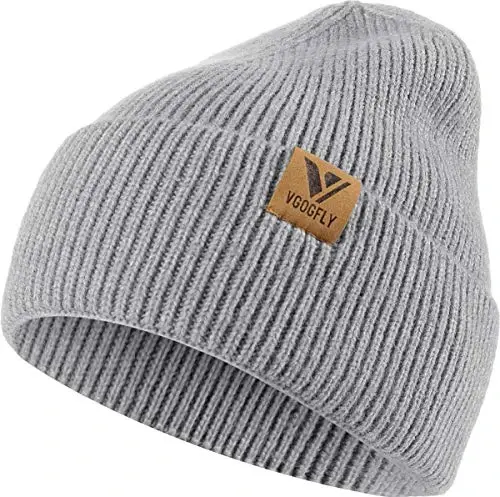 Vgogfly Beanie Men Slouchy Knit Skull Cap Warm Stocking Hats Guys Women Striped Winter Beanie Hat Cuffed Plain Hat - VGOGFLY