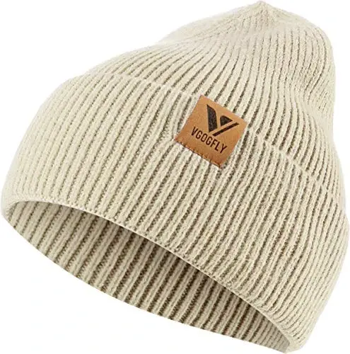 Vgogfly Beanie Men Slouchy Knit Skull Cap Warm Stocking Hats Guys Women Striped Winter Beanie Hat Cuffed Plain Hat - 1