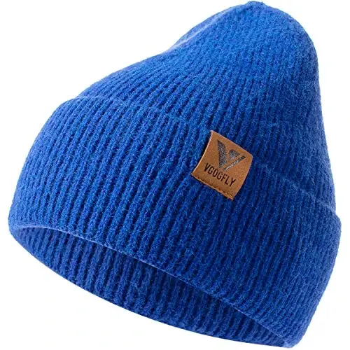 Vgogfly Beanie Men Slouchy Knit Skull Cap Warm Stocking Hats Guys Women Striped Winter Beanie Hat Cuffed Plain Hat 