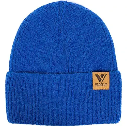 Vgogfly Beanie Men Slouchy Knit Skull Cap Warm Stocking Hats Guys Women Striped Winter Beanie Hat Cuffed Plain Hat - 2