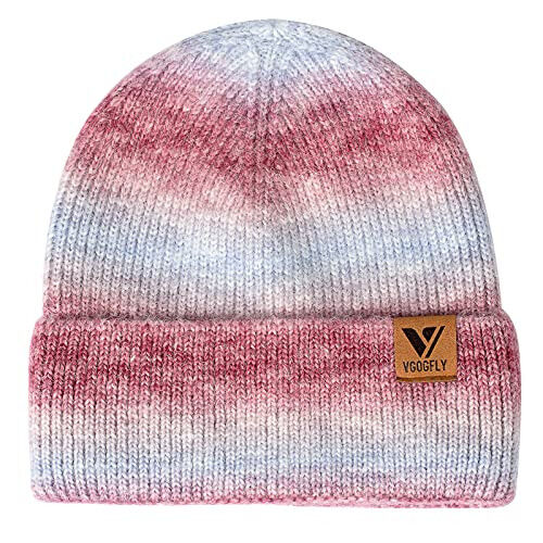Vgogfly Beanie Men Slouchy Knit Skull Cap Warm Stocking Hats Guys Women Striped Winter Beanie Hat Cuffed Plain Hat - VGOGFLY (1)