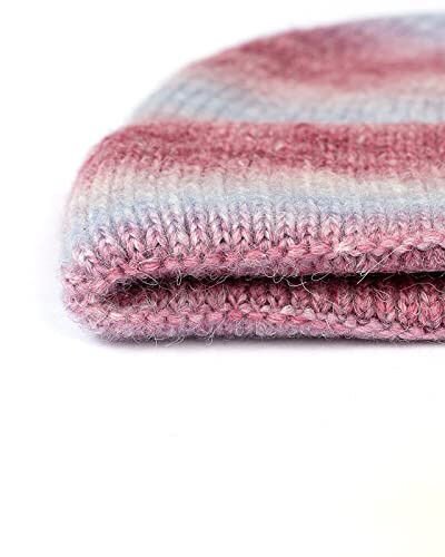 Vgogfly Beanie Men Slouchy Knit Skull Cap Warm Stocking Hats Guys Women Striped Winter Beanie Hat Cuffed Plain Hat - 4