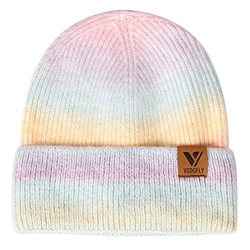 Vgogfly Beanie Men Slouchy Knit Skull Cap Warm Stocking Hats Guys Women Striped Winter Beanie Hat Cuffed Plain Hat - VGOGFLY (1)