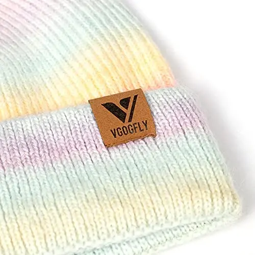 Vgogfly Beanie Men Slouchy Knit Skull Cap Warm Stocking Hats Guys Women Striped Winter Beanie Hat Cuffed Plain Hat - 3
