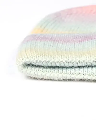 Vgogfly Beanie Men Slouchy Knit Skull Cap Warm Stocking Hats Guys Women Striped Winter Beanie Hat Cuffed Plain Hat - 4