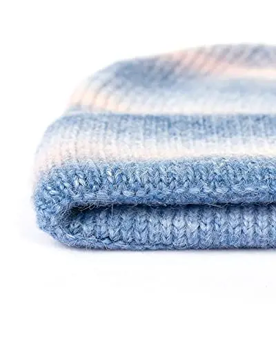 Vgogfly Beanie Men Slouchy Knit Skull Cap Warm Stocking Hats Guys Women Striped Winter Beanie Hat Cuffed Plain Hat - 4