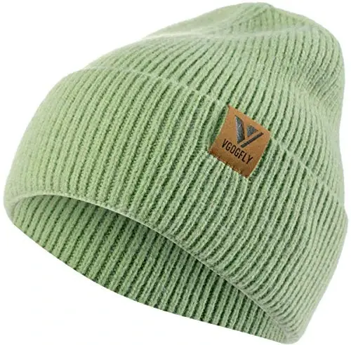 Vgogfly Beanie Men Slouchy Knit Skull Cap Warm Stocking Hats Guys Women Striped Winter Beanie Hat Cuffed Plain Hat - 1