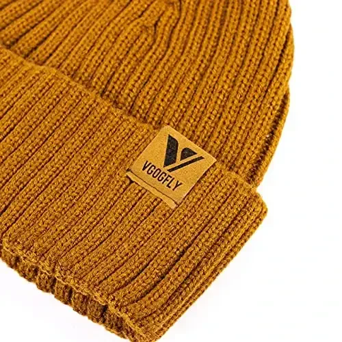 Vgogfly Lined Men Beanie Slouchy Knit Skull Cap Warm Stocking Hats Guys Women Striped Winter Beanie Hat - 3