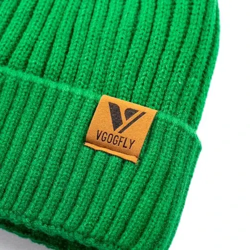 Vgogfly Lined Men Beanie Slouchy Knit Skull Cap Warm Stocking Hats Guys Women Striped Winter Beanie Hat - 2