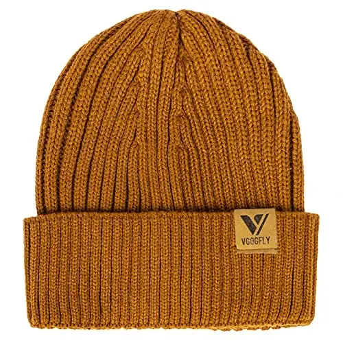 Vgogfly Lined Men Beanie Slouchy Knit Skull Cap Warm Stocking Hats Guys Women Striped Winter Beanie Hat 