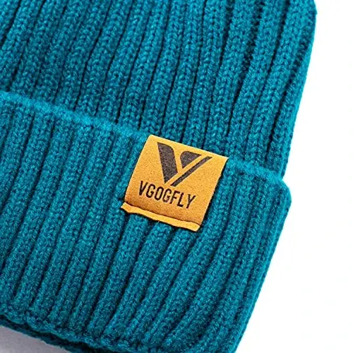 Vgogfly Lined Men Beanie Slouchy Knit Skull Cap Warm Stocking Hats Guys Women Striped Winter Beanie Hat - 3