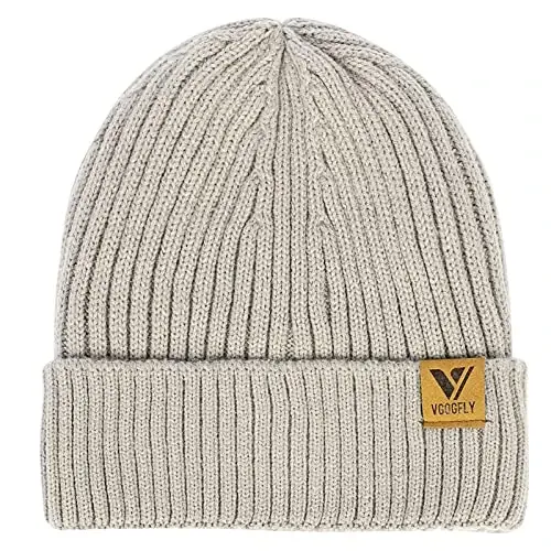 Vgogfly Lined Men Beanie Slouchy Knit Skull Cap Warm Stocking Hats Guys Women Striped Winter Beanie Hat - 4
