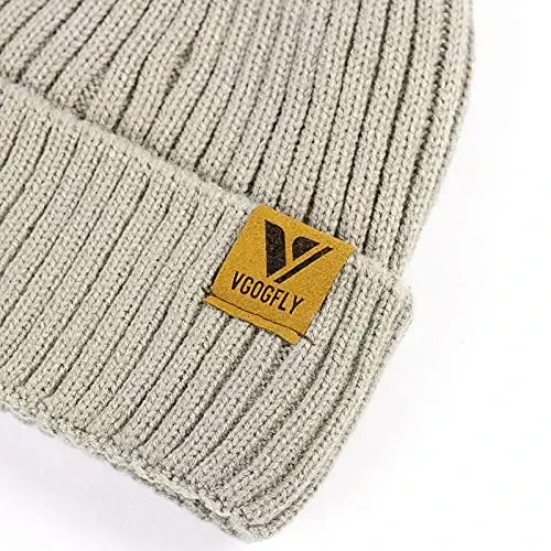 Vgogfly Lined Men Beanie Slouchy Knit Skull Cap Warm Stocking Hats Guys Women Striped Winter Beanie Hat - 6