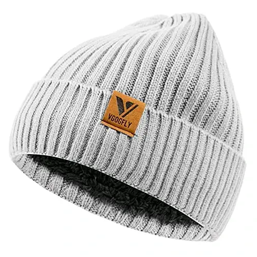 Vgogfly Lined Men Beanie Slouchy Knit Skull Cap Warm Stocking Hats Guys Women Striped Winter Beanie Hat - VGOGFLY (1)