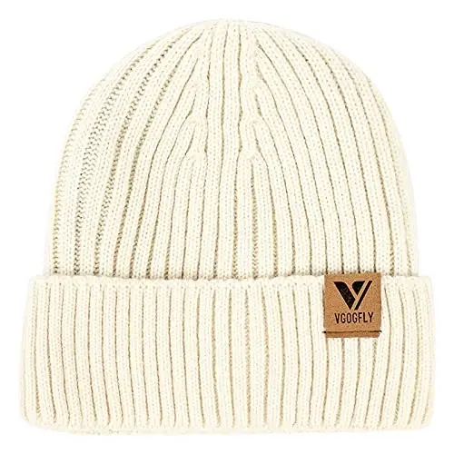 Vgogfly Lined Men Beanie Slouchy Knit Skull Cap Warm Stocking Hats Guys Women Striped Winter Beanie Hat - 4