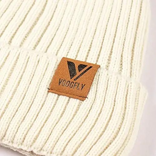 Vgogfly Lined Men Beanie Slouchy Knit Skull Cap Warm Stocking Hats Guys Women Striped Winter Beanie Hat - 6