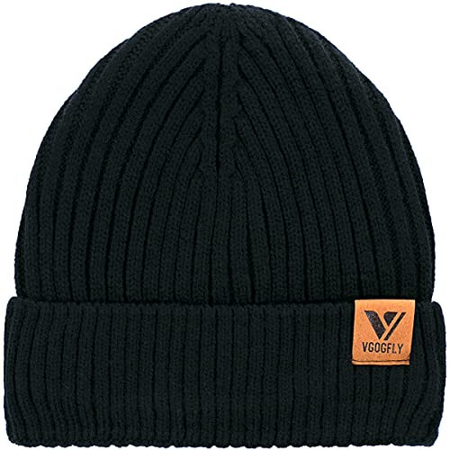 Vgogfly Lined Men Beanie Slouchy Knit Skull Cap Warm Stocking Hats Guys Women Striped Winter Beanie Hat - 3