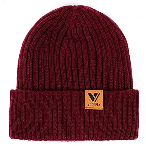Vgogfly Lined Men Beanie Slouchy Knit Skull Cap Warm Stocking Hats Guys Women Striped Winter Beanie Hat - 1