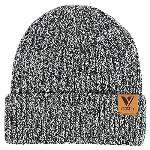 Vgogfly Lined Men Beanie Slouchy Knit Skull Cap Warm Stocking Hats Guys Women Striped Winter Beanie Hat - 1