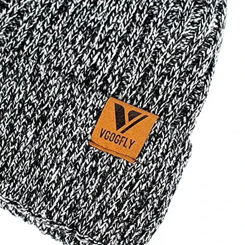Vgogfly Lined Men Beanie Slouchy Knit Skull Cap Warm Stocking Hats Guys Women Striped Winter Beanie Hat - 4