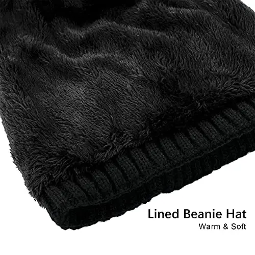 Vgogfly Lined Men Beanie Slouchy Knit Skull Cap Warm Stocking Hats Guys Women Striped Winter Beanie Hat - 7