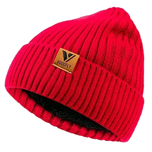 Vgogfly Lined Men Beanie Slouchy Knit Skull Cap Warm Stocking Hats Guys Women Striped Winter Beanie Hat - 2
