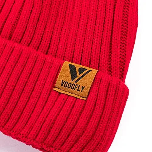 Vgogfly Lined Men Beanie Slouchy Knit Skull Cap Warm Stocking Hats Guys Women Striped Winter Beanie Hat - 3