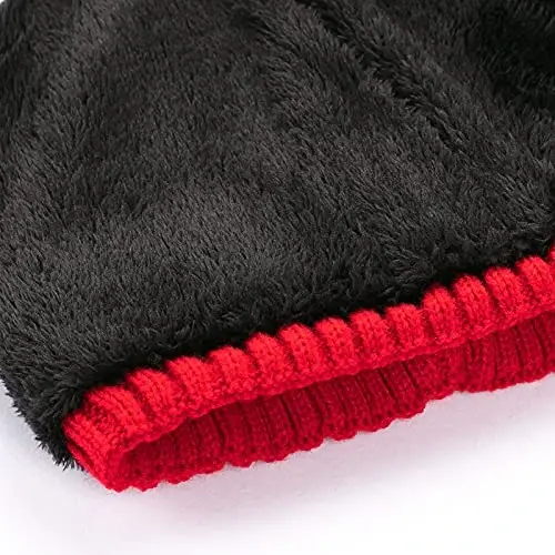 Vgogfly Lined Men Beanie Slouchy Knit Skull Cap Warm Stocking Hats Guys Women Striped Winter Beanie Hat - 4