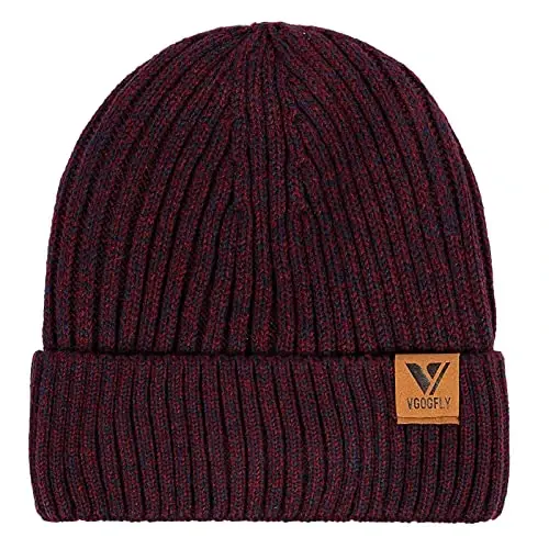Vgogfly Lined Men Beanie Slouchy Knit Skull Cap Warm Stocking Hats Guys Women Striped Winter Beanie Hat 
