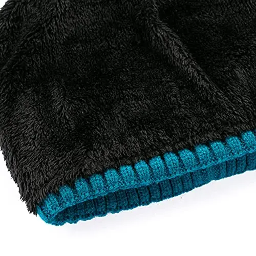 Vgogfly Lined Men Beanie Slouchy Knit Skull Cap Warm Stocking Hats Guys Women Striped Winter Beanie Hat - 4