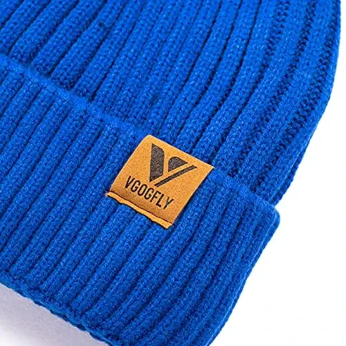 Vgogfly Lined Men Beanie Slouchy Knit Skull Cap Warm Stocking Hats Guys Women Striped Winter Beanie Hat - 3