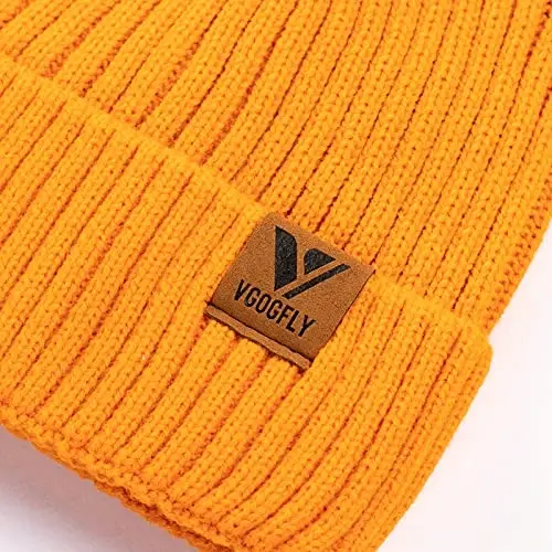 Vgogfly Lined Men Beanie Slouchy Knit Skull Cap Warm Stocking Hats Guys Women Striped Winter Beanie Hat - 3