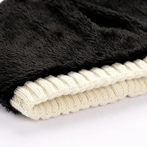 Vgogfly Lined Men Beanie Slouchy Knit Skull Cap Warm Stocking Hats Guys Women Striped Winter Beanie Hat - 7