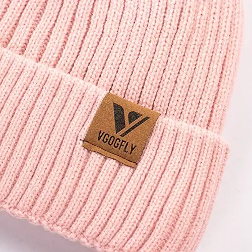 Vgogfly Lined Men Beanie Slouchy Knit Skull Cap Warm Stocking Hats Guys Women Striped Winter Beanie Hat - 3