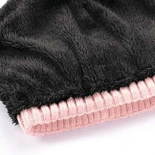 Vgogfly Lined Men Beanie Slouchy Knit Skull Cap Warm Stocking Hats Guys Women Striped Winter Beanie Hat - 4